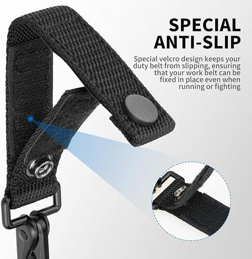 MAYMII·HOME 2 Pack Heavy Duty Tactical Belt Keeper Key Holder for 2" and 2¼" Wide Belt, Strong Metal Police Key Clip Keychain, Military Molle Hook,Police Military Equipment Accessories