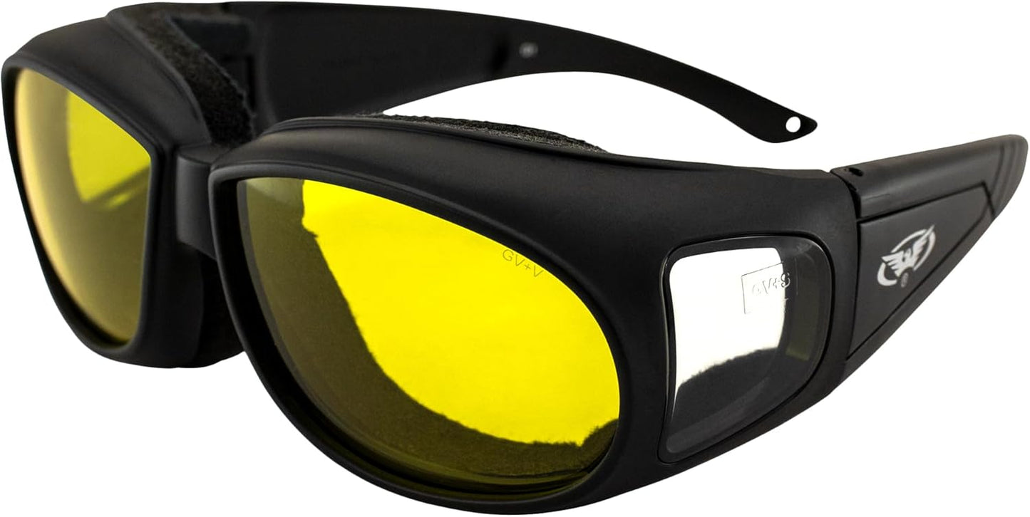 Global Vision Outfitter 24 Sunglasses Matte Black Frames w/Photochromic Yellow to Smoke Lenses ANSI Z87.1+