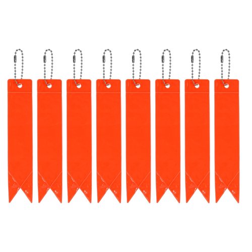PATIKIL Safety Reflector, 8 Pack Reflector Tag Pendant Reflective Safety Keychain Gear for Backpack Cycling Running Wheelchairs, Fluorescent Green&Orange-red