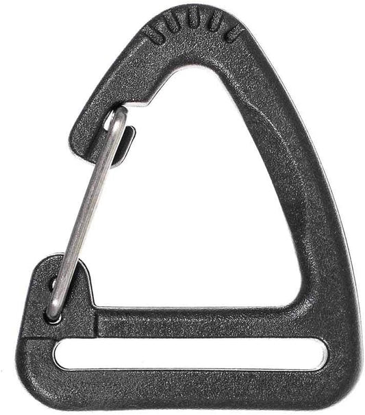 Paracord Planet Triangle Carabiners – 1 Inch Black Plastic Clips – Available in 5, 10, and 20 Piece Packs