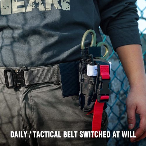 Tactical Belt Molle Accessories,2 Pcs Removable Loading Panels,Convertible Add Molle System for Gun Work EDC Police Duty (BK)