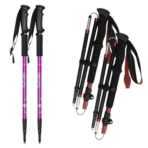 TheFitLife Anti Shock Trekking Poles + Folding Poles Aluminum