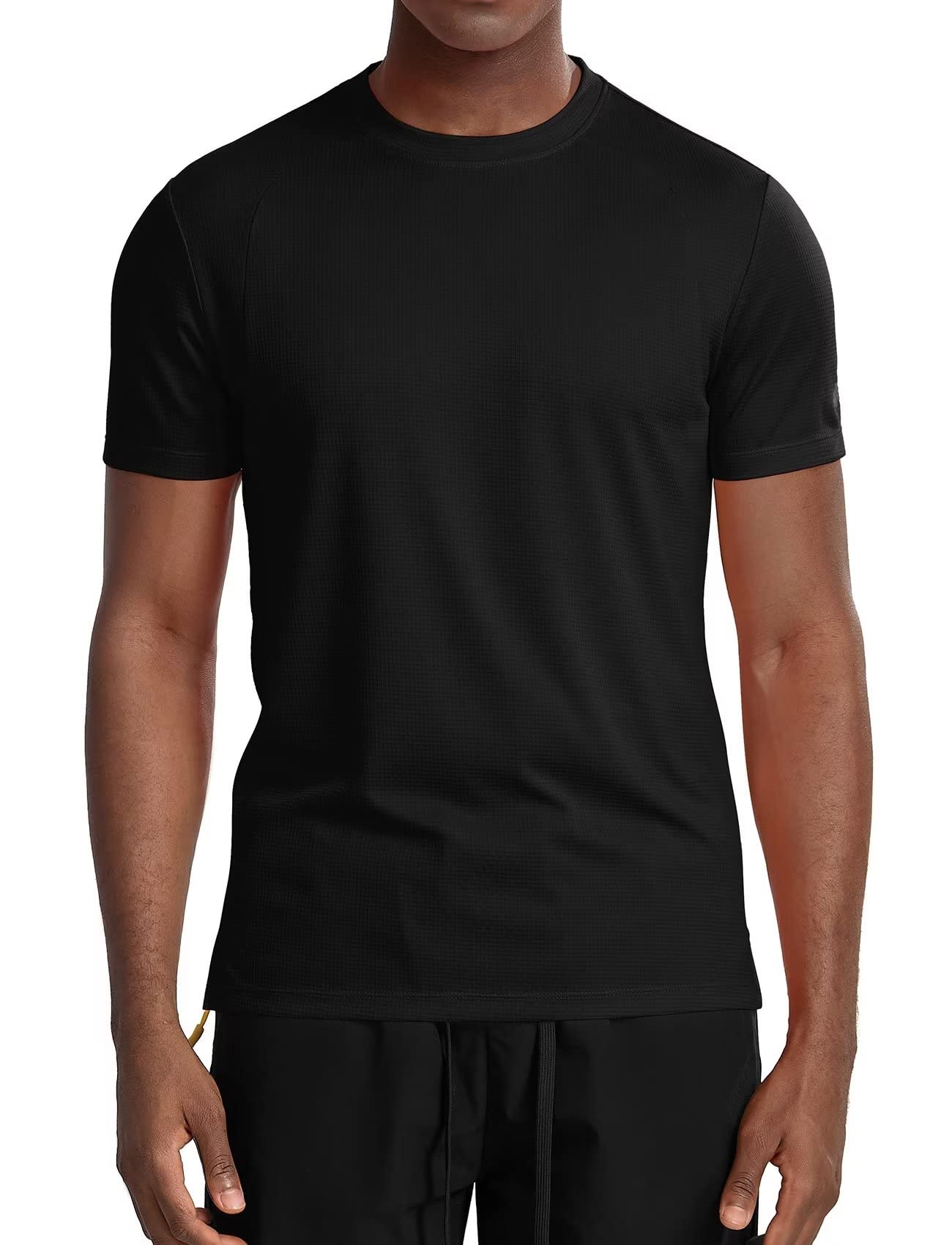Athletic Shirts for Men Dry Fit (Black,XL)