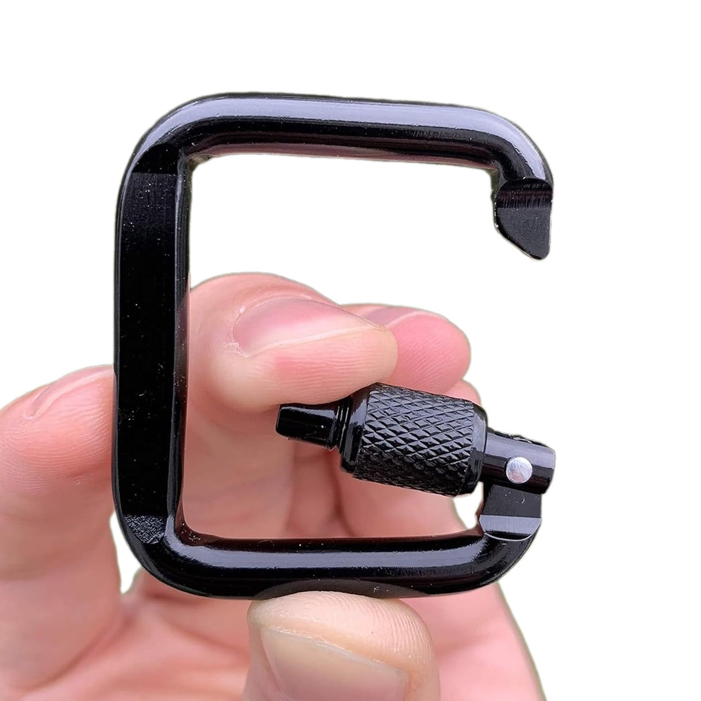 Acinkeety 4Pcs Square Carabiner Aluminum Alloy Screw Carabiner Buckle Keychain Snap Clip Hook Quick Link Locking Carabiner Lightweight Aluminum Alloy Carabiner Buckle Durable