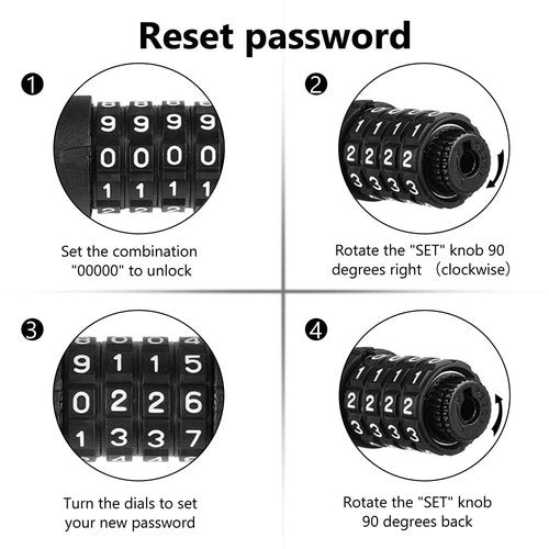 Hidoes Premium Bike Lock, 48 Inches Bike Cable Lock, Durable 4 Digit Resettable Combination Coiling Bicycle Lock, Heavy Duty Anti Theft Cable Locks with Mounting Bracket, 1/2 Inch Diameter