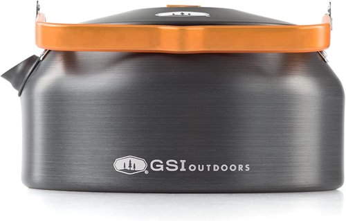 GSI Outdoors Halulite Tea Kettle, Ultralight Aluminum Camping Kettle, Durable, Fast-Boil for Backpacking, Hiking & Outdoor Cooking - 1.8 Liters