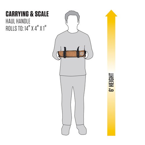 Carhartt 18 Pocket Utility Roll, Durable Water-Resistant Tool Organization Roll Bag, Essential Tool Roll (Black)