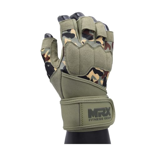 MRX BOXING & FITNESS Weightlifting Gloves for Men Workout Mens Wrist Support Lifting Male Gym | Accessories Weight Fingerless Exercise Powerlifting Olive Green 2628-OLV-L