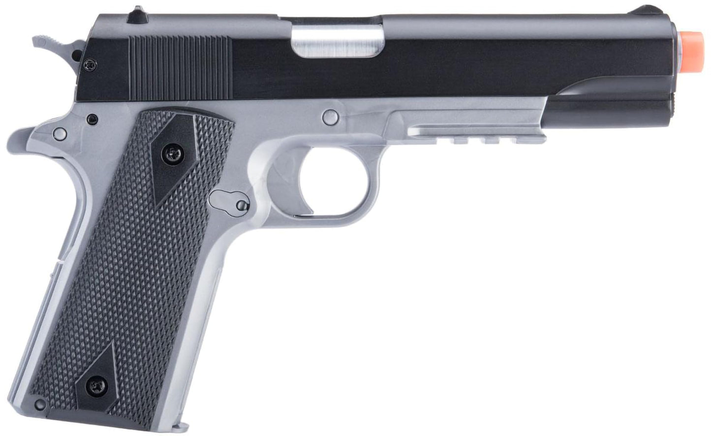 Evike Airsoft - Cybergun Colt Licensed Airsoft M1911A1 Full Size Airsoft Spring Airsoft Pistol w/Metal Part (Color: Two Tone)