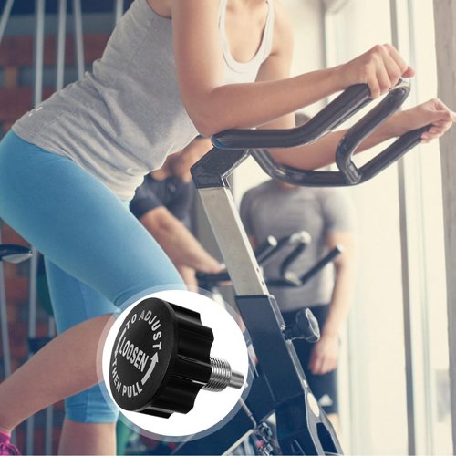 Happyyami Exercise Bike Replacement Knob - Black Abs Pull Pin Screw for Home & Commercial Fitness Equipment, Thread 10.0 Rod, Easy Adjustment & Secure Fit, 2.55x2.16 Inches