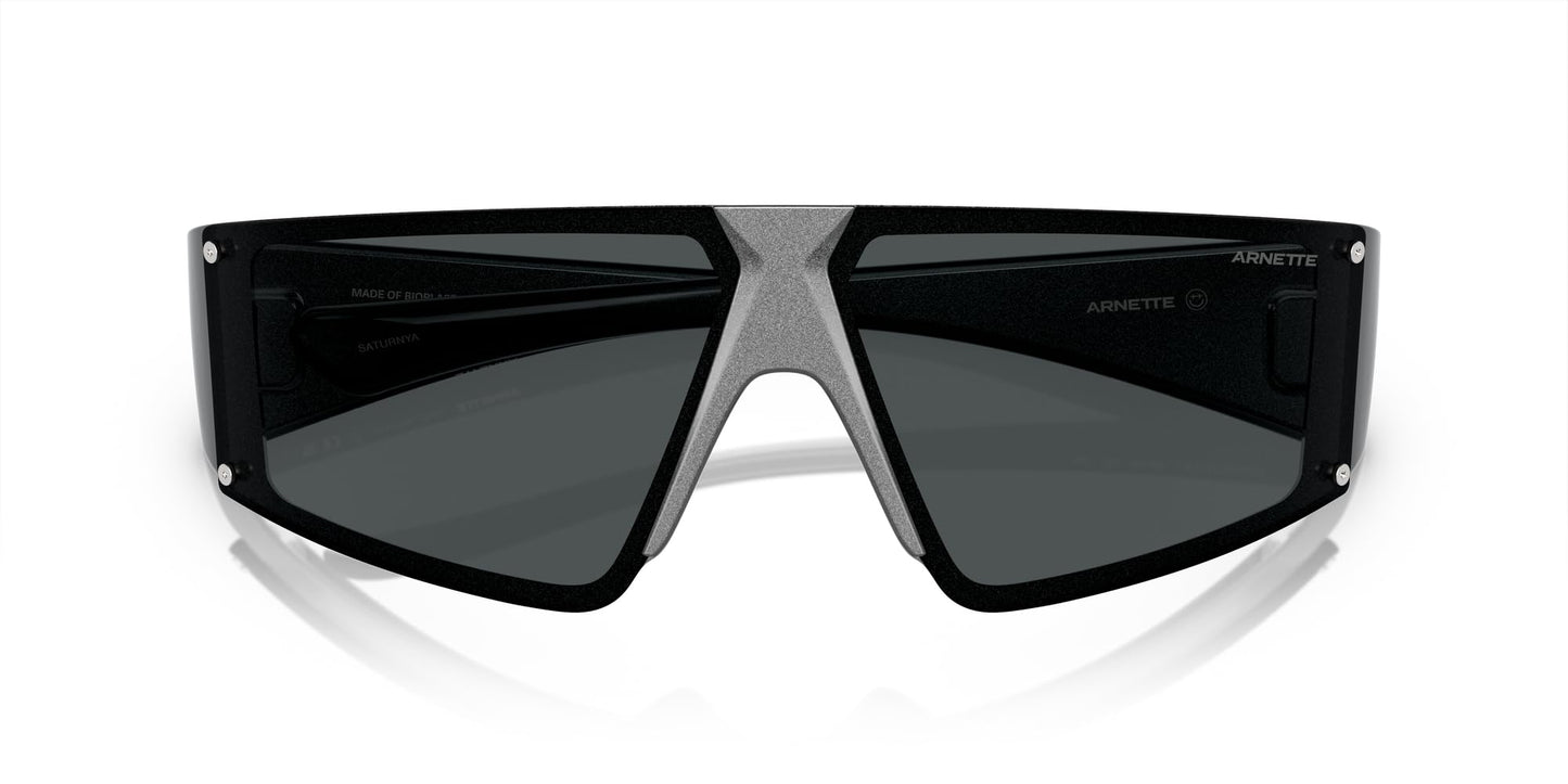 Arnette Men's AN4332 Saturnya Wrap Sunglasses, Alumina Silver/Dark Grey, 69 mm
