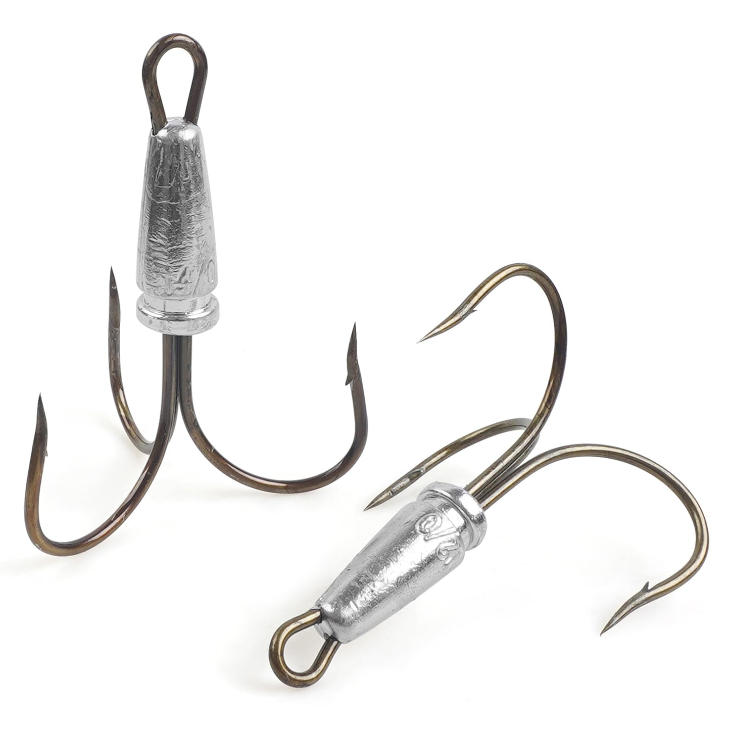 5 Packs Snagging Hooks Snagging Weighted Treble Hook,Fishing Hooks Bunker Snag Hooks for Saltwater Freshwater Bass Trout Walleye 4 Sizes 1.02oz,1.4oz, 1.9oz,2.8oz (14/0-5pcs)