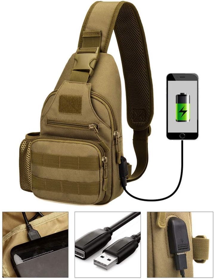HUNTVP Small Tactical Sling Chest Pack Bag Molle Daypack Backpack Military Crossbody，Type1- ACU Camouflage