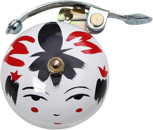 Handpainted Crane Bicycle Bell - Suzu Style, Fits 22.2-26mm Handlebars, Made in Japan