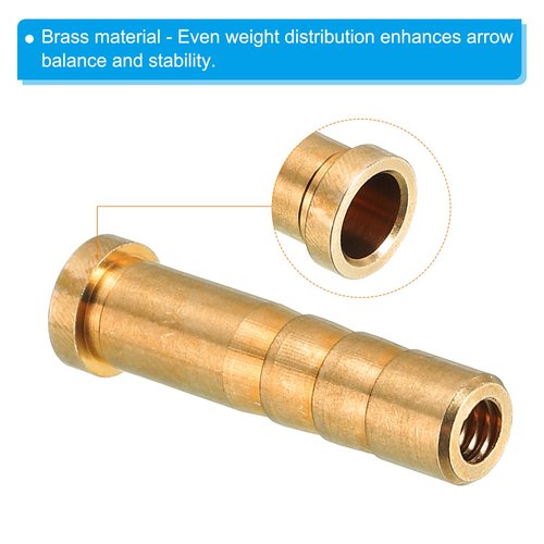PATIKIL 50 Grain Archery Arrow Brass Insert, 6 Packs Insert Screw Copper Brass Arrow for .244/6.2mm Carbon Arrows