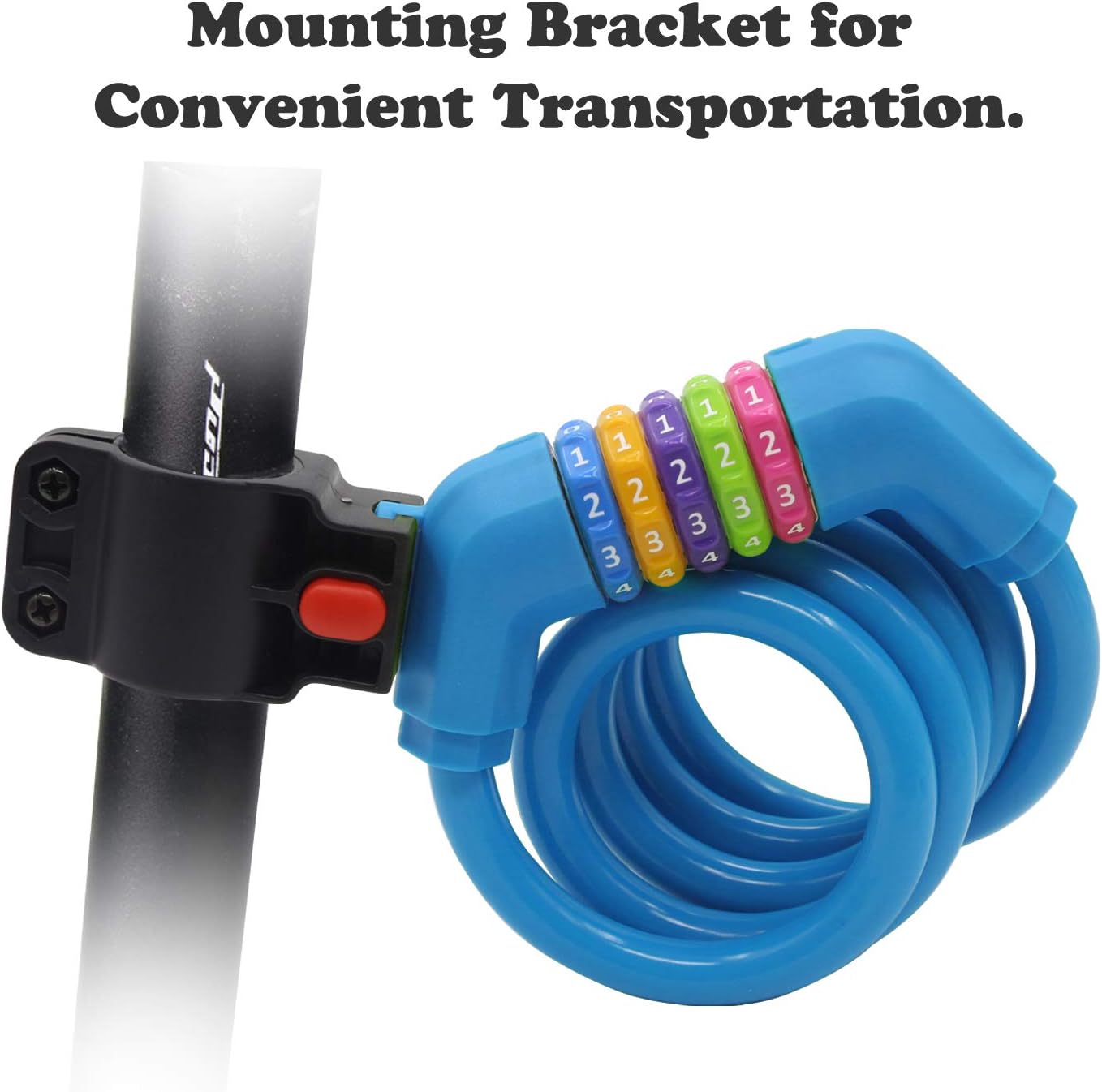 Sport Bike Lock Cable, 4-Feet Bicycle Cable Lock with 5-Digit Resettable Combination Bike Cable Lock Orange