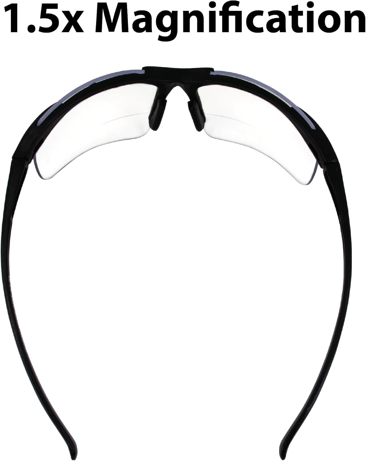 Apex +150 Series Safety Sunglasses - Matte Black Frame & Clear Lenses for UV Protection