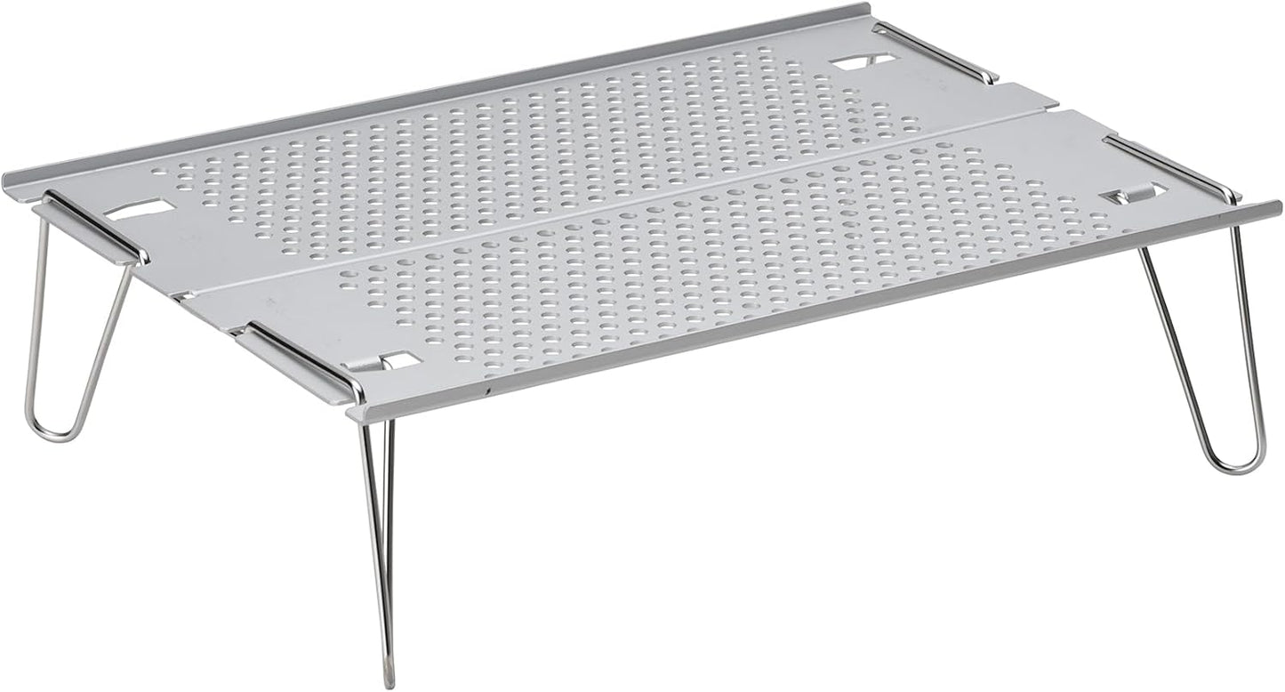 Snow Peak Ozen Solo Table, SLV-171, Aluminium, Lightweight for Backpacking, Designed in Japan, Lifetime Product Guarantee