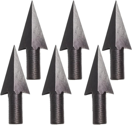 AMEYXGS 6/12pcs 8mm Diameter Metal Traditional Broadheads Archery Glue on Arrowheads for Wooden Bamboo Arrows