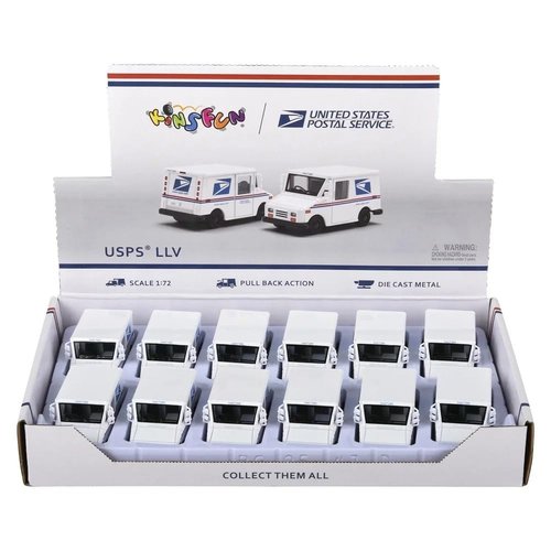 Zugar Land Diecast Pull Back Mini Postal Mail Carrier Truck Keychains (2 Pack) (2.5") Metal Post Office Truck with Pullback Motion. (2)