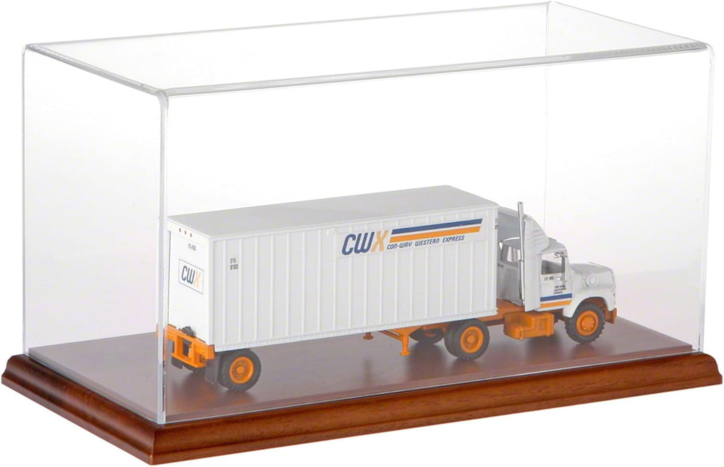 Plymor Clear Acrylic Display Case with Hardwood Base, 12" W x 6" D x 6" H