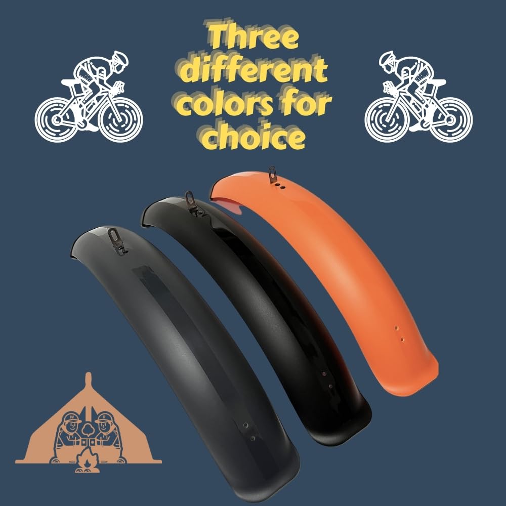 Fat Bike Fenders Set Front Rear Mudguards for MTB Off-Road Cycling Fenders Kit Bike Wings Full Coverage (20~26 * 4 inch) (Black, 20inch)