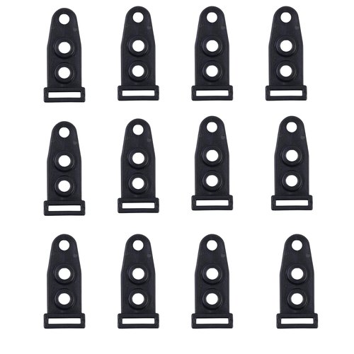 BRILLIANCE4U 3 Holes Tent Pole Male to Female Converter, Plastic Tent Feet Holder Buckles, Tent Hooks Guy Line Fasteners, Tent Pole Connectors 12 Pack