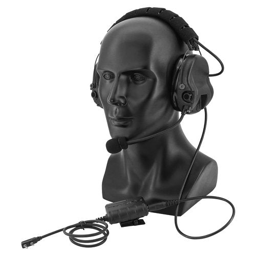 TACGZGJSM M301 Tactical Headset with Extension Line for Hunting and Shooting，Hearing Protection and Communication (Black)