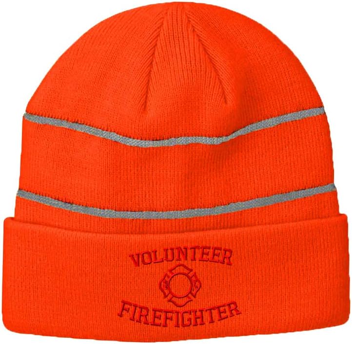 Speedy Pros Reflective Beanie for Men & Women Volunteer Firefighter Embroidery 1 Size