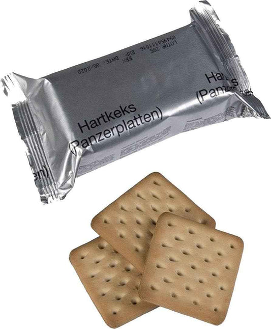 Genuine German Army Survival Food Pack - 4 Hardtack Biscuit Packs (125g) - NATO MRE Crackers