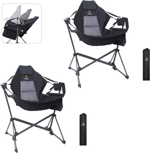 Nice C 2 Pack Hammock Camping Chair + High Back Beach Chair with Cooler