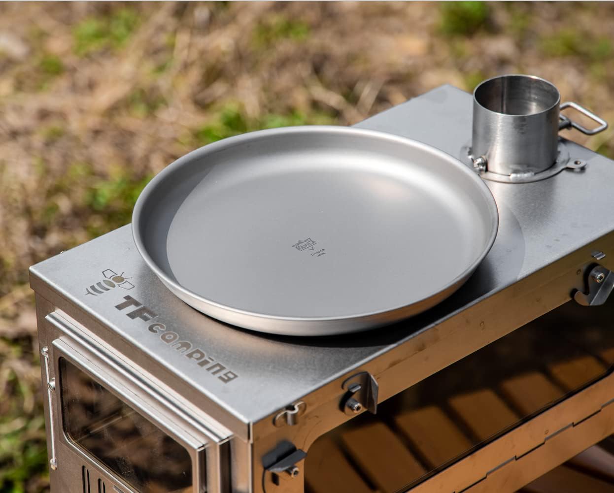KAPILA Titanium Camping Plate, Dish, Portable Ti Cookware, Ultralight Dinnerware Piece for Backpacking & Camping, Anti-Rust and Easy to Clean for Hiking Picnic (1000ml)