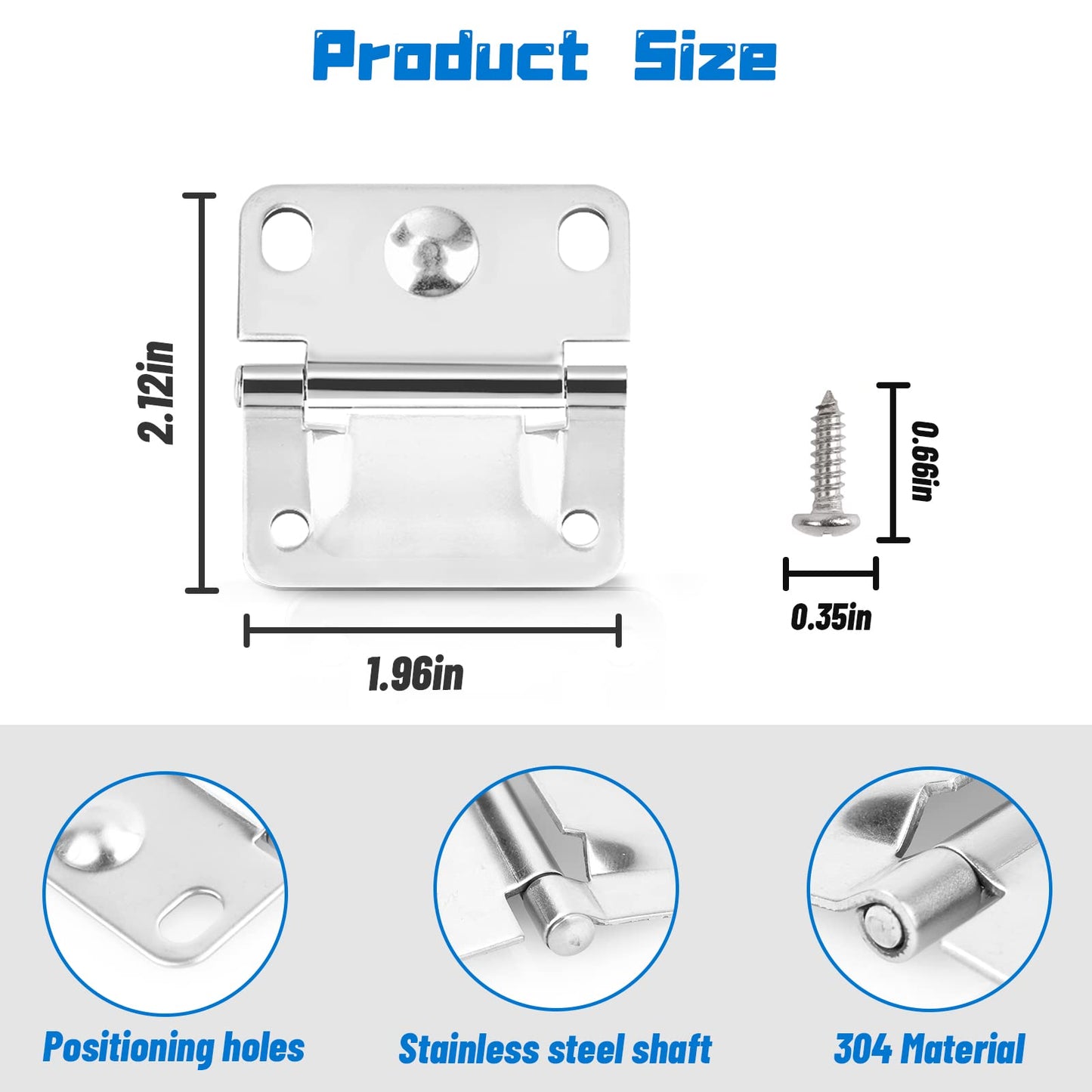 Alocs Cooler Hinges Replacement for Coleman, Stainless Steel Camping Coolers Accessories Replaces Coleman Ice Chest Hinges 5250 5286b 6262 6270 6286 5235 (4 Pack)