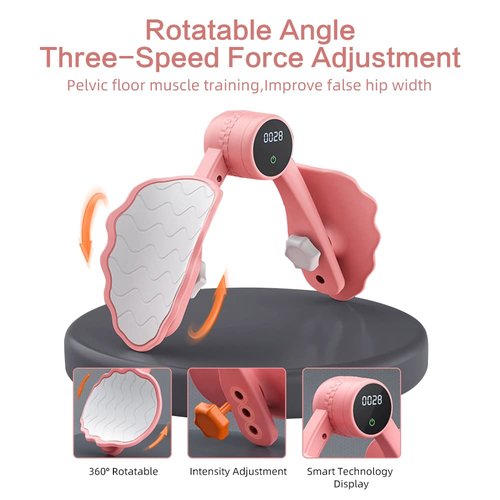 SJJ Hip & Pelvic Trainer, Thigh Exerciser, Pelvic Floor Trainer, 3 Counting Modes, 3 Force Modes, Home Gym Yoga Training for Women