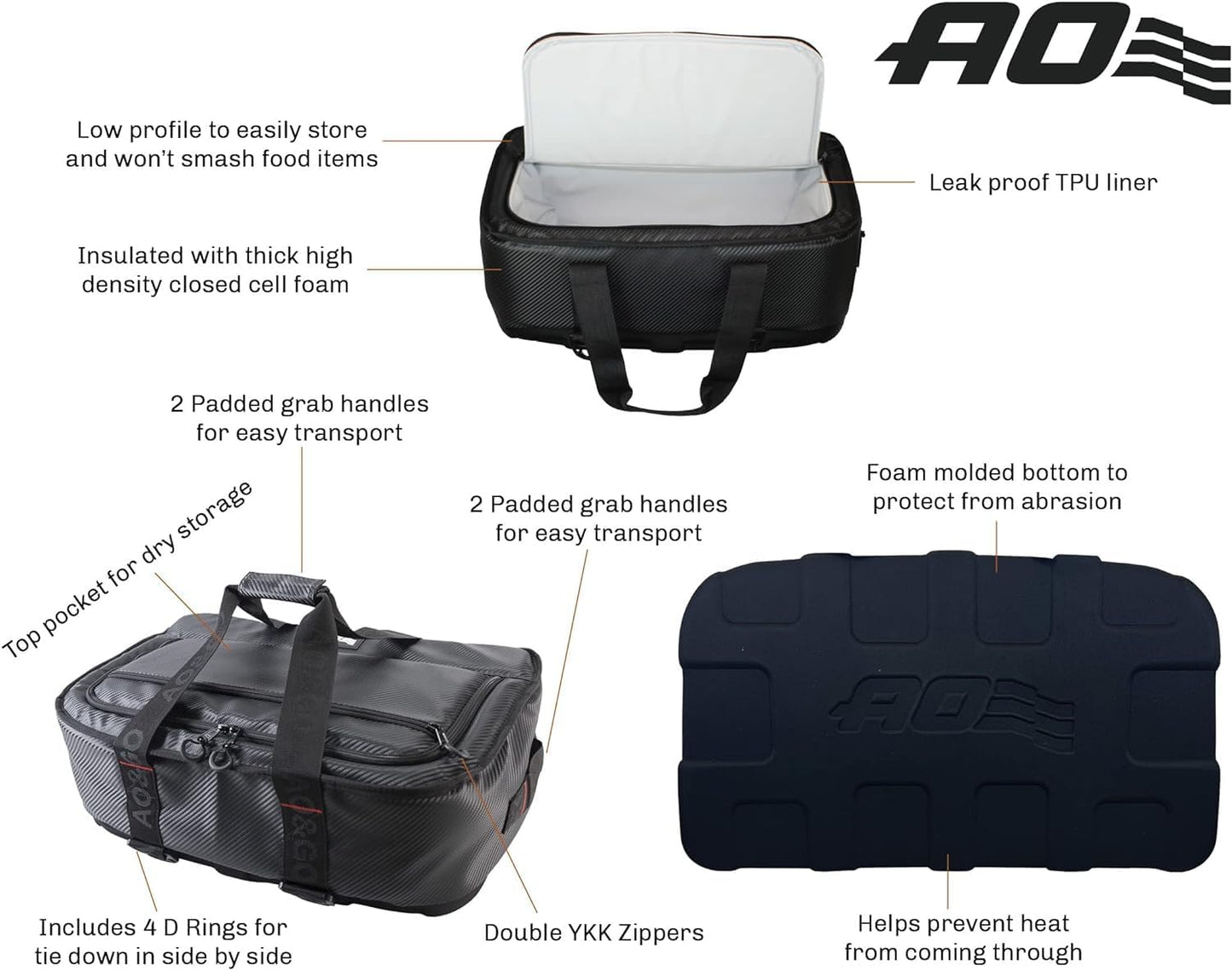 AO Coolers Stow 'n Go Canvas Soft-Sided Cooler, Low Profile and Leak Proof, Insulated for 24-Hour Cold, Black, 38-Can