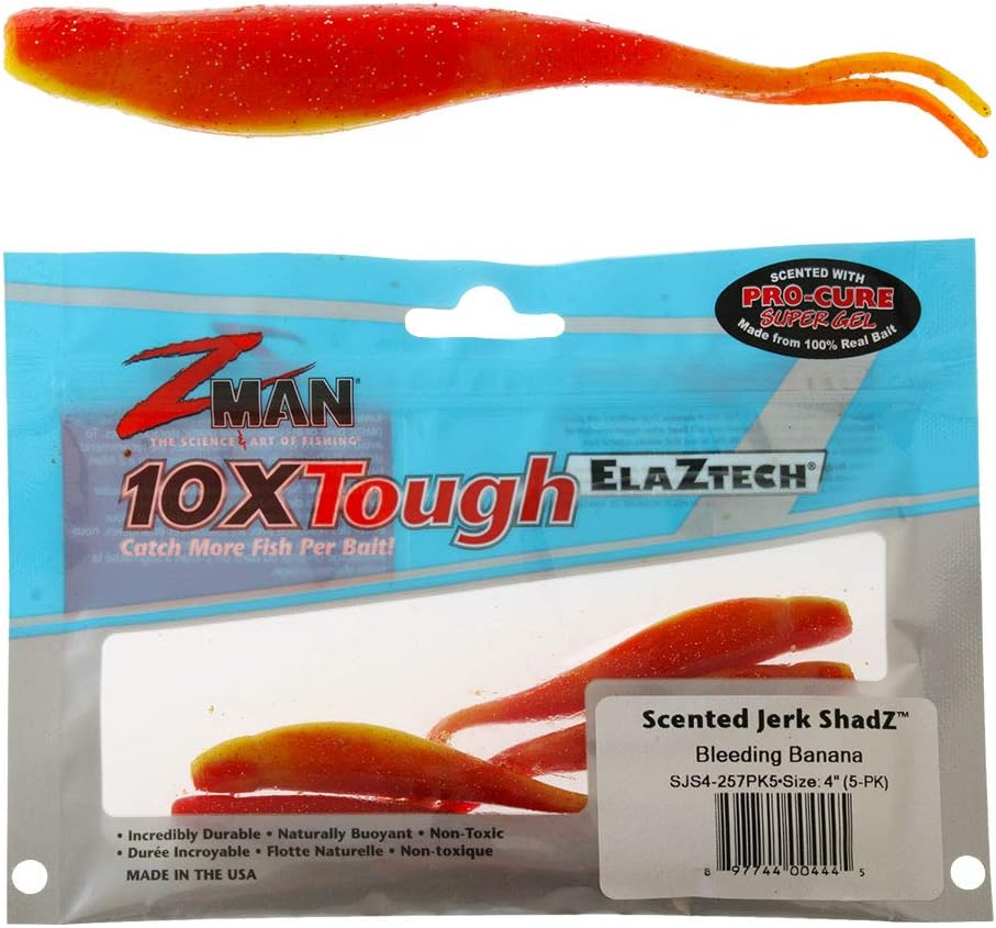 Z-MAN Scented Jerk ShadZ 4 inch Soft Plastic Jerkbait 5 Pack