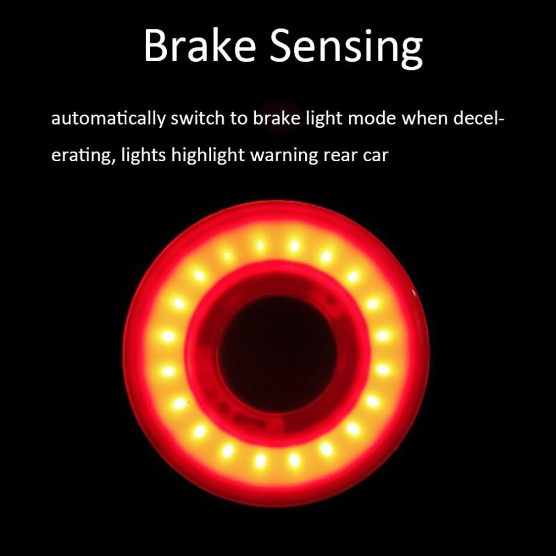 Smart Bike Tail Light Ultra Bright, Bike Light Rechargeable Auto On/Off, IPX6 Waterproof LED Bicycle Lights, High Intensity Rear Accessories Fits Any Road Bikes