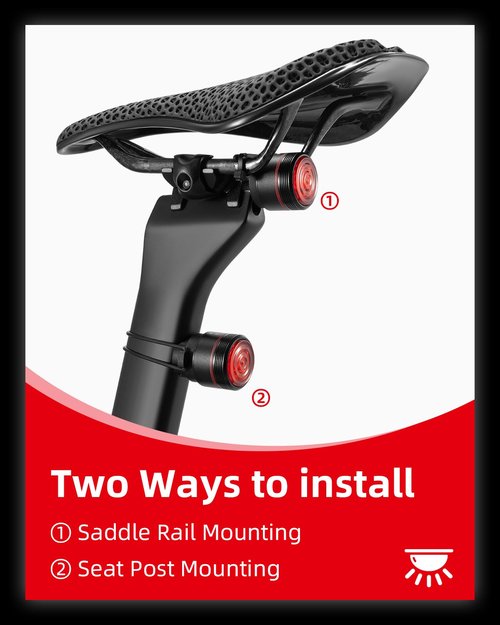 ROCKBROS Bike Tail Light Smart Brake Sensing Rear Bike Light Led Bike Lights,Type C USB Rechargeable,IPX6 Waterproof Bike Light for Night Riding