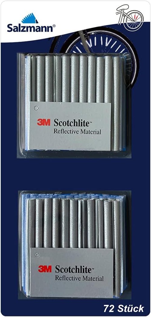 High-Visibility Salzmann Bicycle Spoke Reflectors | 72 Silver 3M Scotchlite Pieces