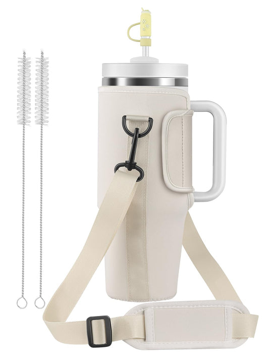 Joweese Water Bottle Carrier Bag Accessories for Stanley 40oz Tumbler with Handle,Travelling Camping Outdoor Sports Water Bottle Holder, Portable Water Cup Bags Strap Pouch for Stanley Cup