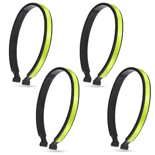 AOZUO 4pcs High Reflective Cycling Trousers Clips, Safety Bicycle Elastic Ankle Bands Pant Leg Cuff Wrap Clip Reflective Gear Accessories for Riding Fishing Outdoor Recreation(Fluorescent Green)