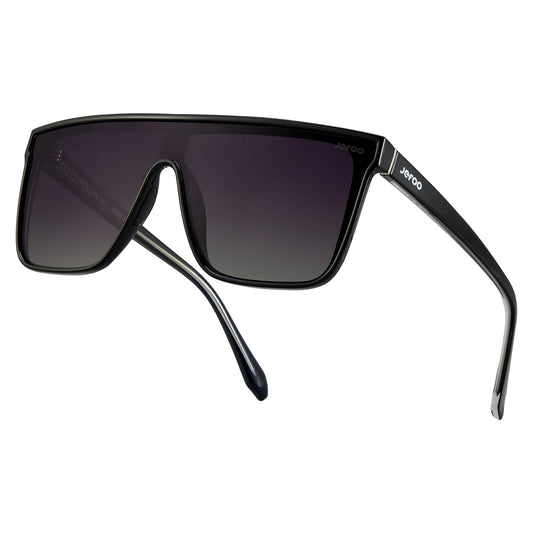 Jefoo Polarized Square Sunglasses for Women Men Oversized Fashion Siamese Lens Style Flat Top Shield Shades UV Protection