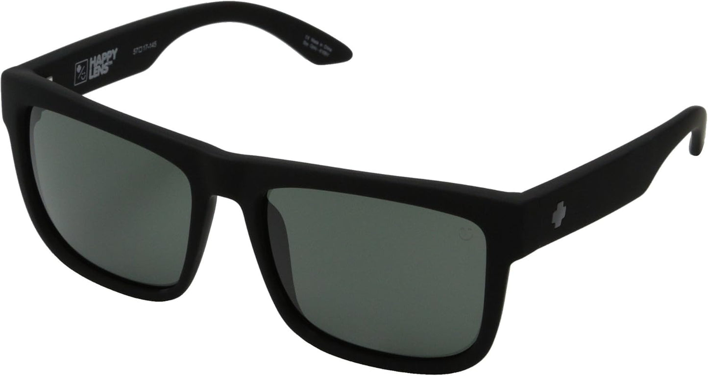 Spy Optic Discord Sunglasses Matte Black w/Happy Grey Green Lens + Sticker