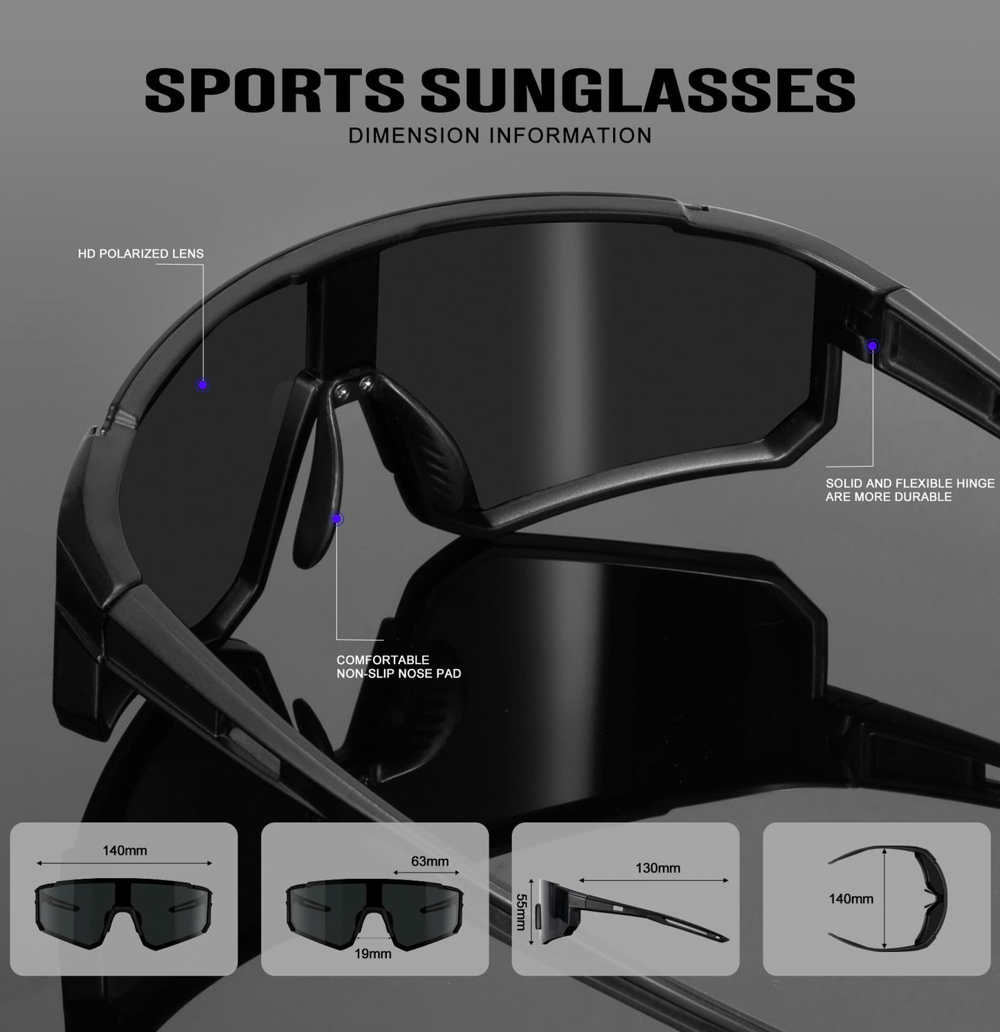 KALIYADI Polarized Sports Sunglasses-Men Running-Sunglasses-for-Women: Mens Sun glasses Polarized UV Protection Cycling Driving Fishing