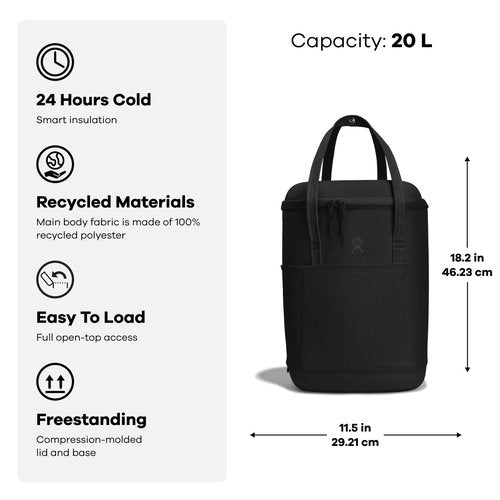 Hydro Flask Cooler Backpack for Beach, Beverages and Travel - Insulated Soft Lunch Bag - 20 L Capacity in Cascade Blue