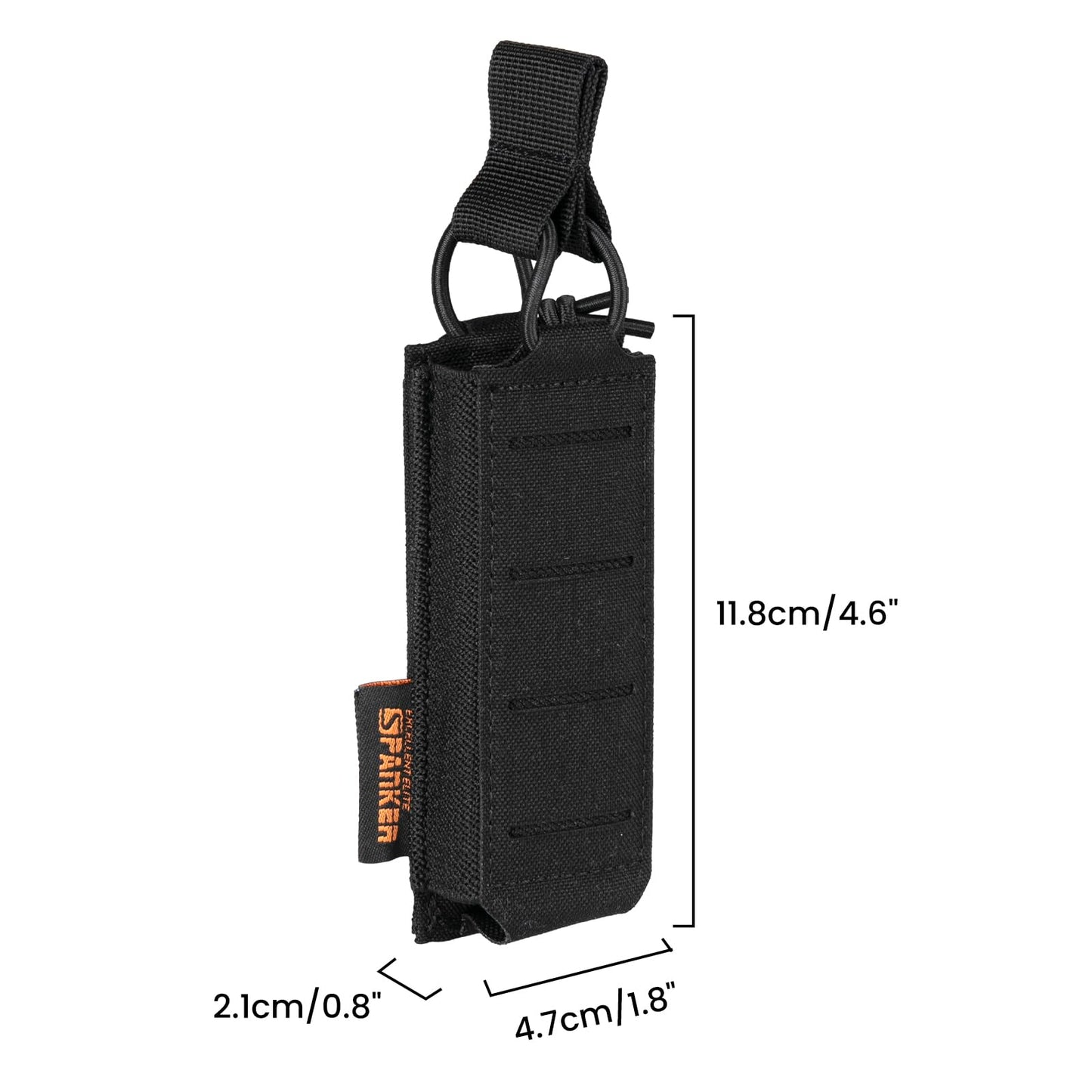 EXCELLENT ELITE SPANKER Tactical Open Top Pistol Mag Pouch Single Molle Magazine Pouch for Glock M1911 92F 9mm Magazines Tactical Flashlight Holder Tool Pouch