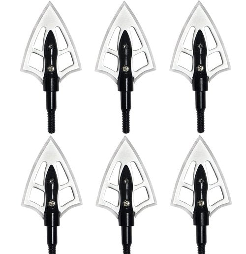 cqwsbsy 6PK Bow Hunting Broadhead 125 Grain Stainless Steel 2 Blades Hunting Tips for Crossbow Compound Bow Archery Hunting