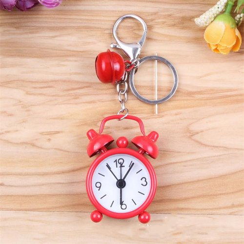 Opexicos 2Pcs Mini Alarm Clock Car Keychain Creative Car Ornament Bag Pendant Ornament Couple Key Chain Small Gift