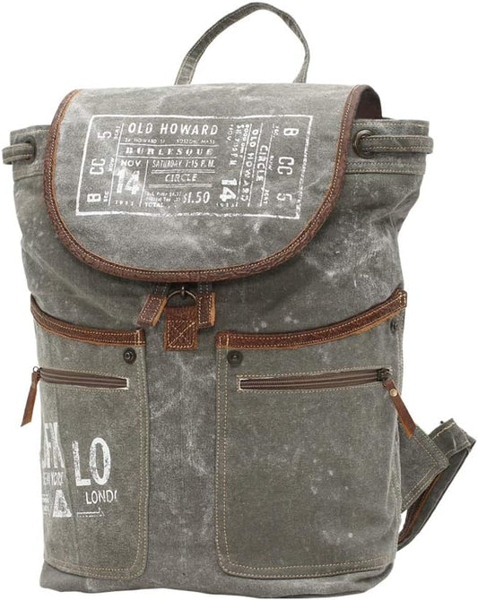 Myra Bag Old Howard Upcycled Canvas Backpack S-0829