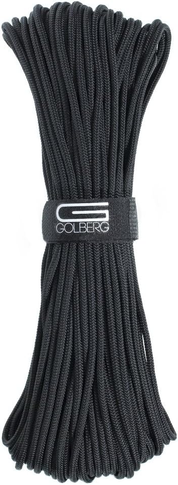 Golberg Premium Polyester Accessory Cord – USA Made Smooth Braid Minimal Stretch Rope – Sizes of 3mm, 4mm, 5mm, or 6mm – Lengths of 25, 50, 100, 250, and 1000 Feet – Compact and Lightweight Cord